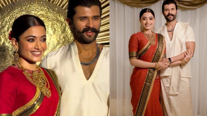 Virosh Reception: ಕರ್ನಾಟಕದ ಶ್ರೇಷ್ಠ ಪರಂಪರೆ ಮೈಸೂರು ಸಿಲ್ಸ್‌ ಸೀರೆಯಲ್ಲಿ ಮಿಂಚಿದ ರಶ್ಮಿಕಾ